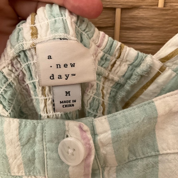 A New Day Striped Linen Jumpsuit Women’s M - Picture 10 of 10